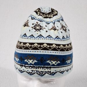 Columbia Skull Cap Knit Winter Hat Fair Isle Ski Snowboard Cold Weather‎ Warm